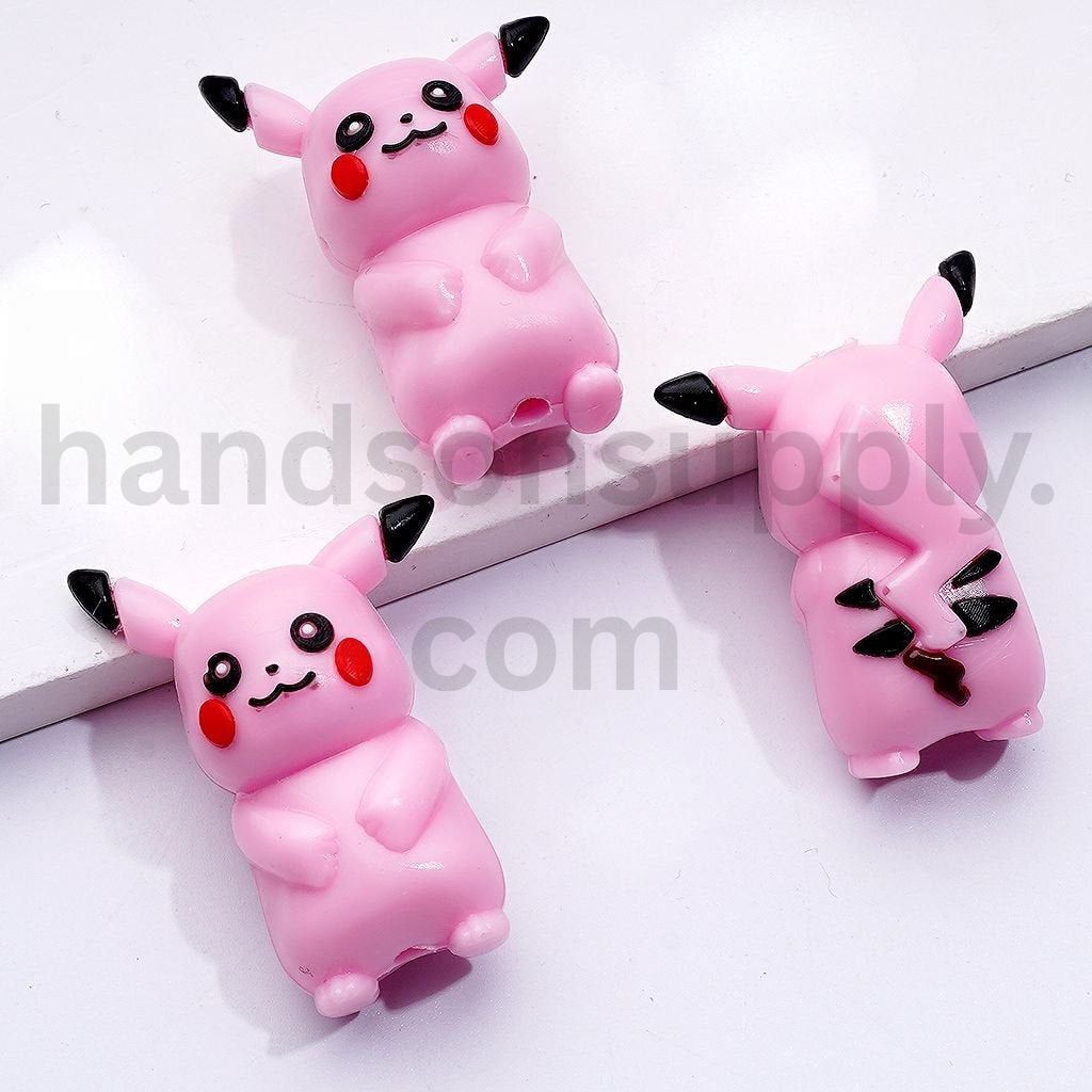 Vivid Small Monster-Inspired Small Monster Design in Yellow and Pink Soft Rubber Beads 36*26MM