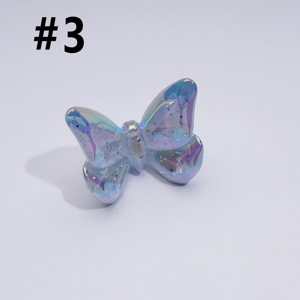 Multi-Color UV Coating Dazzling Butterfly Acrylic Beads, Around 24*20MM