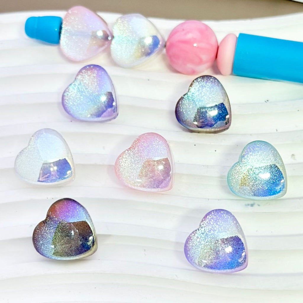 Colorful Clear Star Heart Bling Bling Glittery Four Leaf Clover Shape Acrylic Beads, Around 15MM, Please Read the Description