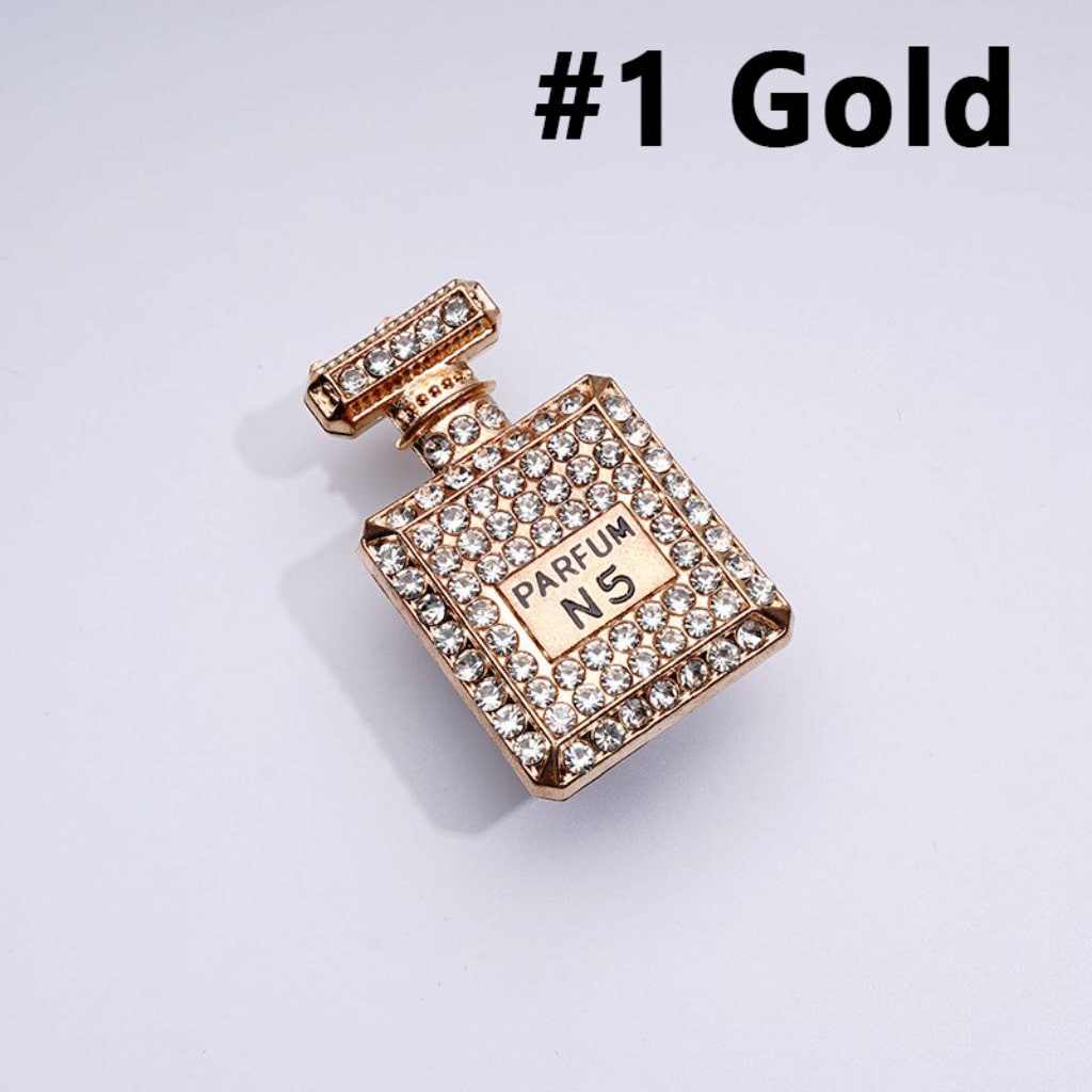Fancy Alloy Bling Bling Parfum Perfume Bottle with Colorful Shiny Rhinestones White Pearls Colorful Hearts Clay Beads, Around 46*29MM