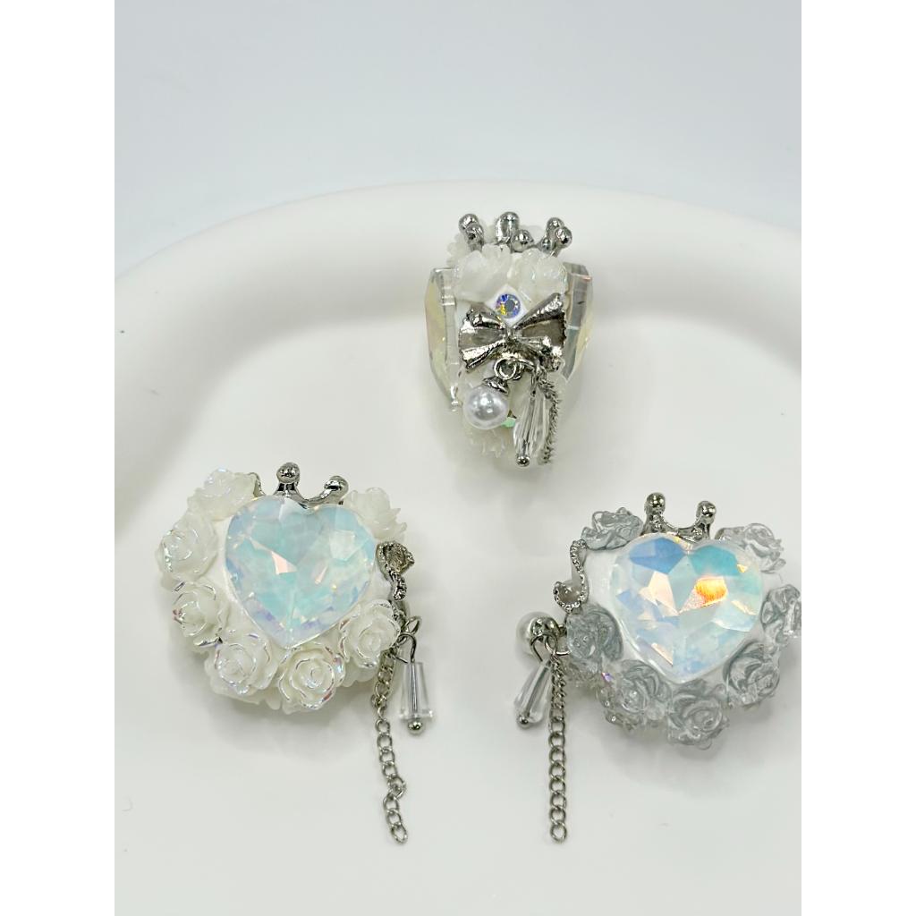 Heart Clay Beads with Shape Clear Heart, Crown, Flower, and Bowknot