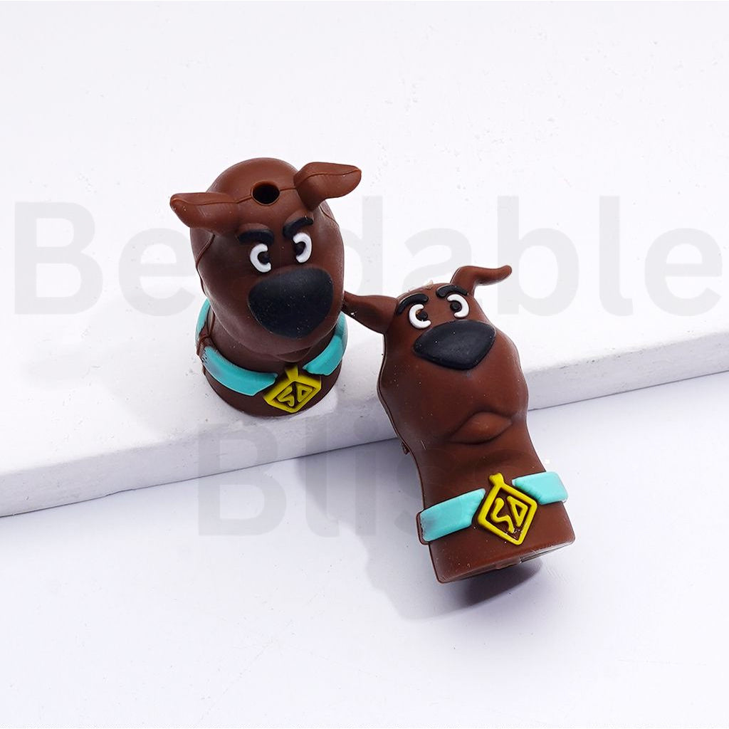 Adorkable 3D Brown Dog Puppy Silicone Focal Beads