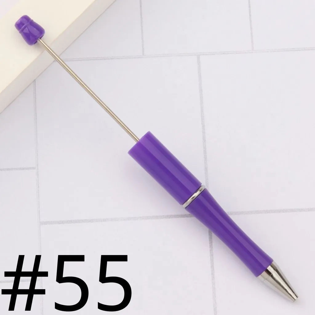 Colorful Plastic Beaded Pens in Solid, Ombre Gradient, and Neon Shades, READ THE DESCRIPTION