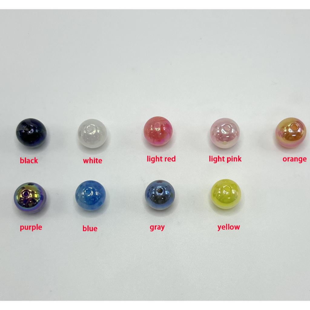 Glossy Acrylic Beads with Glitter Inside, Little UV Plating, 16mm FS