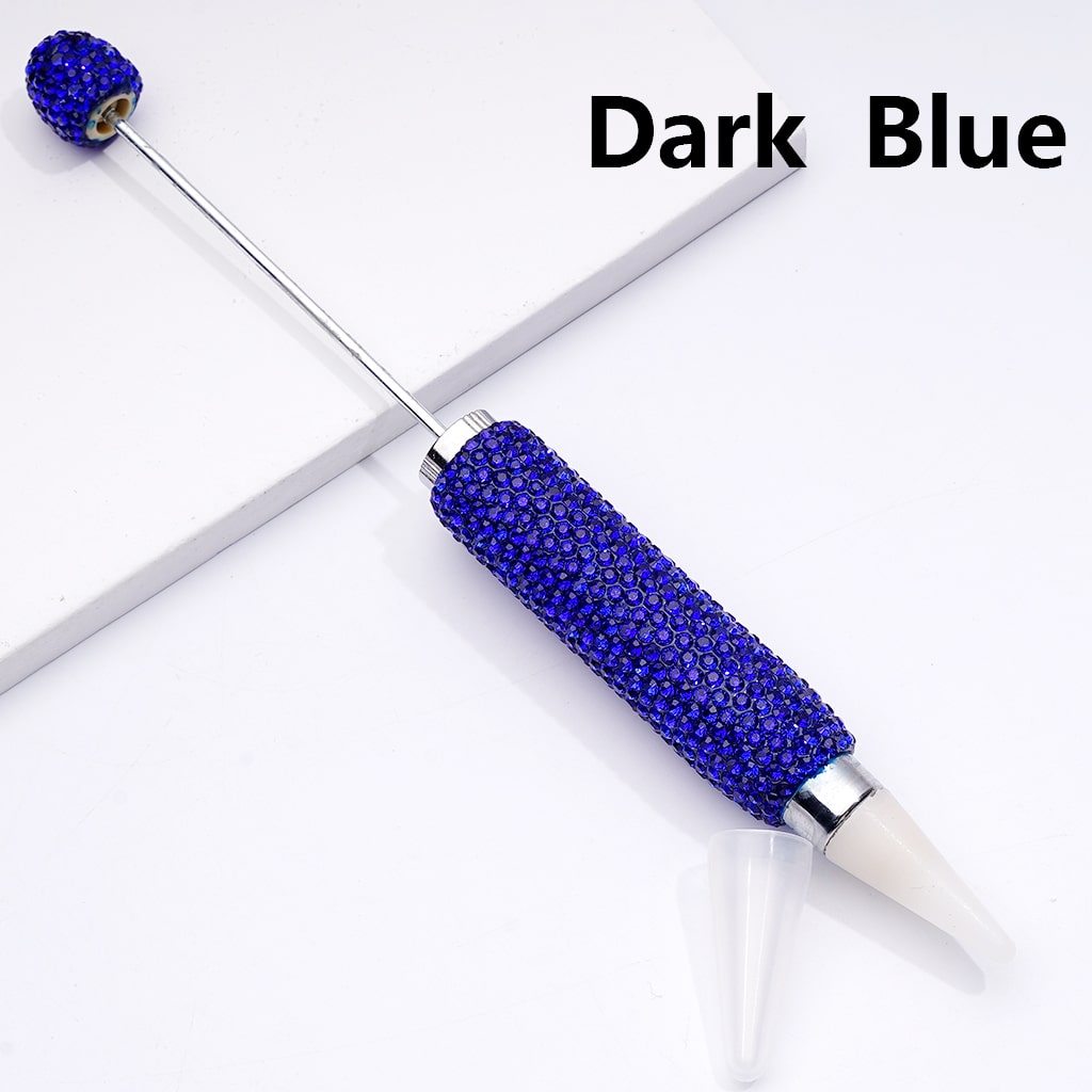 Beadable Clay Wax Picker Pen with Shiny Rhinestones Solid Color Dotting Tool for Rhinestones, Replaceable Wax Tip (Please Read Description)