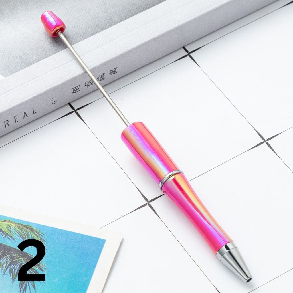 Beadable Pens with UV Coating and Glossy Finish Beaded Pens