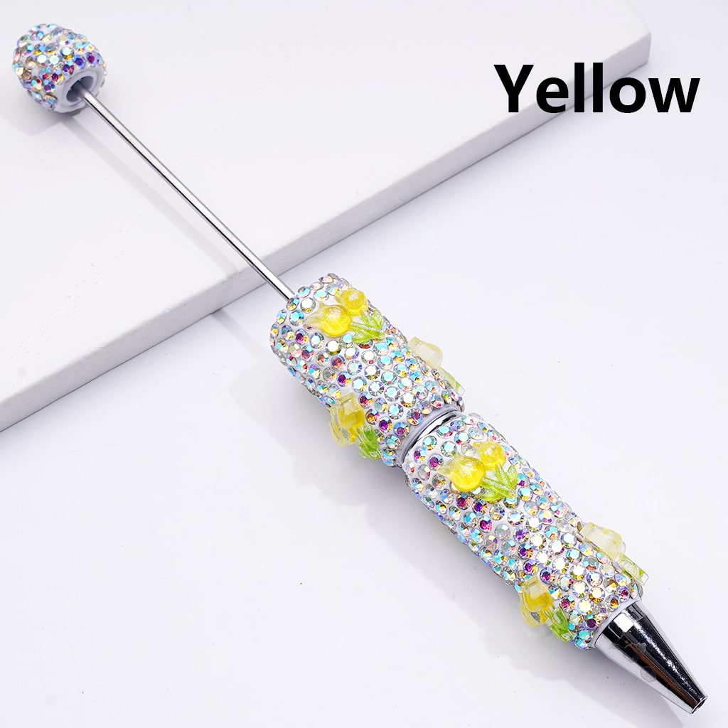 Cute Tulip Flower Clay Pen with Shiny AB Rhinestones