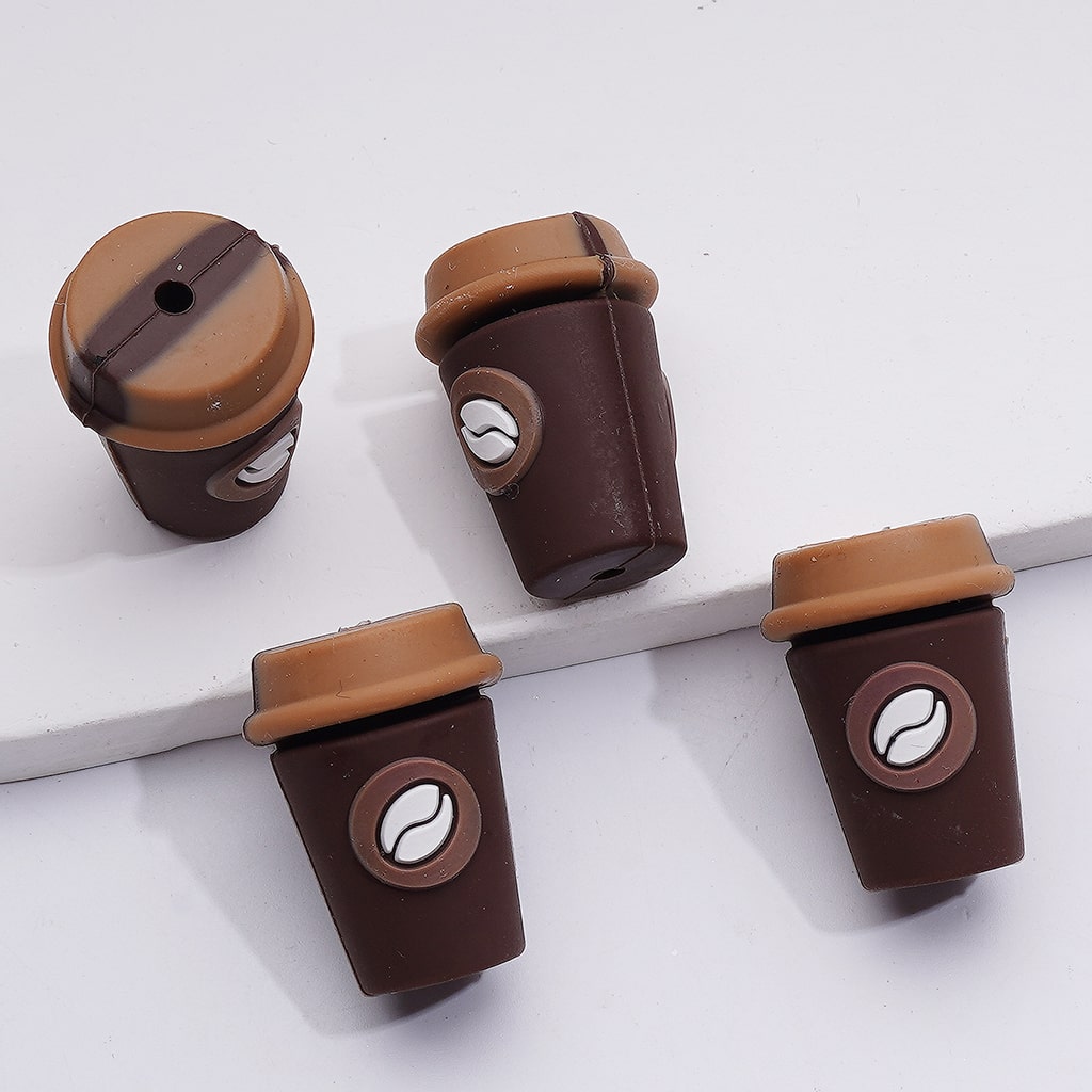 3D Cute Coffee Cup Mug Silicone Focal Beads