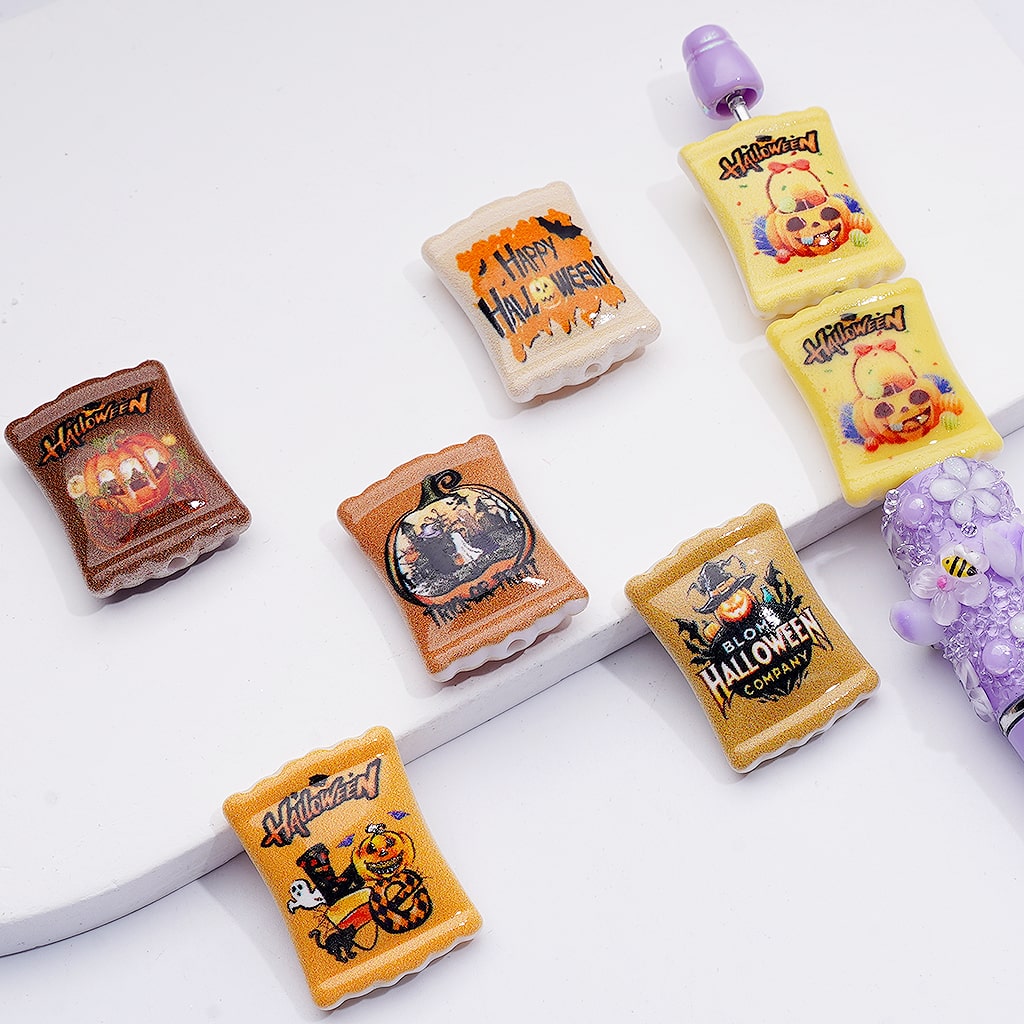 Halloween Candy Bag Acrylic Beads 26*20MM, Random Assorted Pack