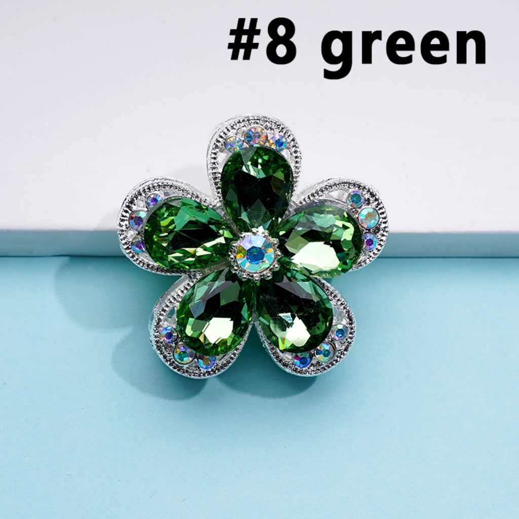 Silver Alloy Exquisite Fancy Five-Petaled Flower with Colorful & AB Rhinestones Beads, Around 38MM