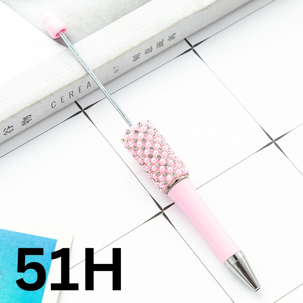 Beadable Pens with Rhinestones and Flatback Pearls in Elegant Solid Colors