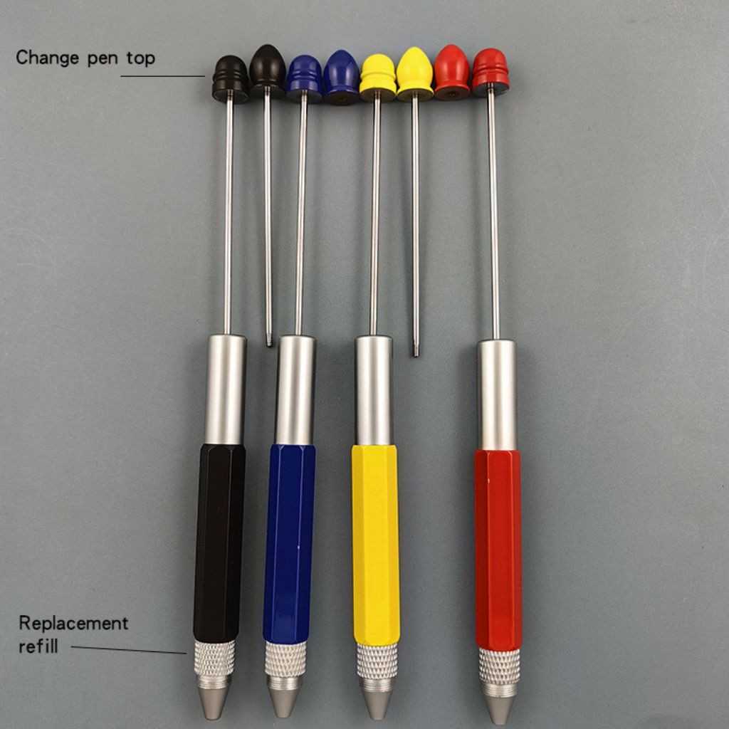 Multifunction Screwdriver Pens with Ruler and Metal Beadable Pens