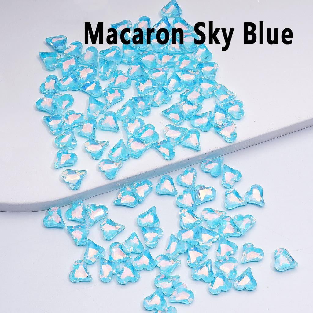 Mini Shiny Heart Charms for Jewelry Making Cute Design, 8*9MM