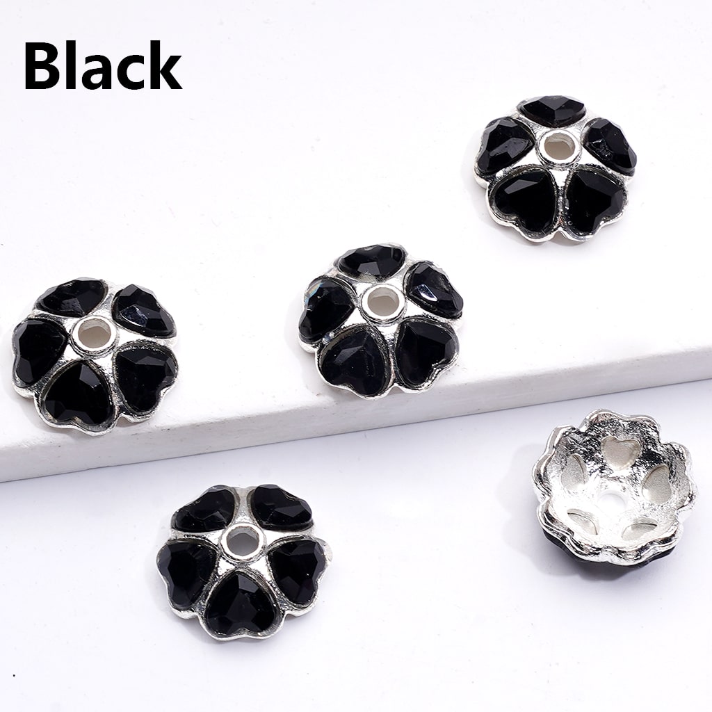 Metal Alloy Beads Cage Cap Heart Rhinestones Silver 16MM (Single Color is available for 100pcs(Whole Bag))