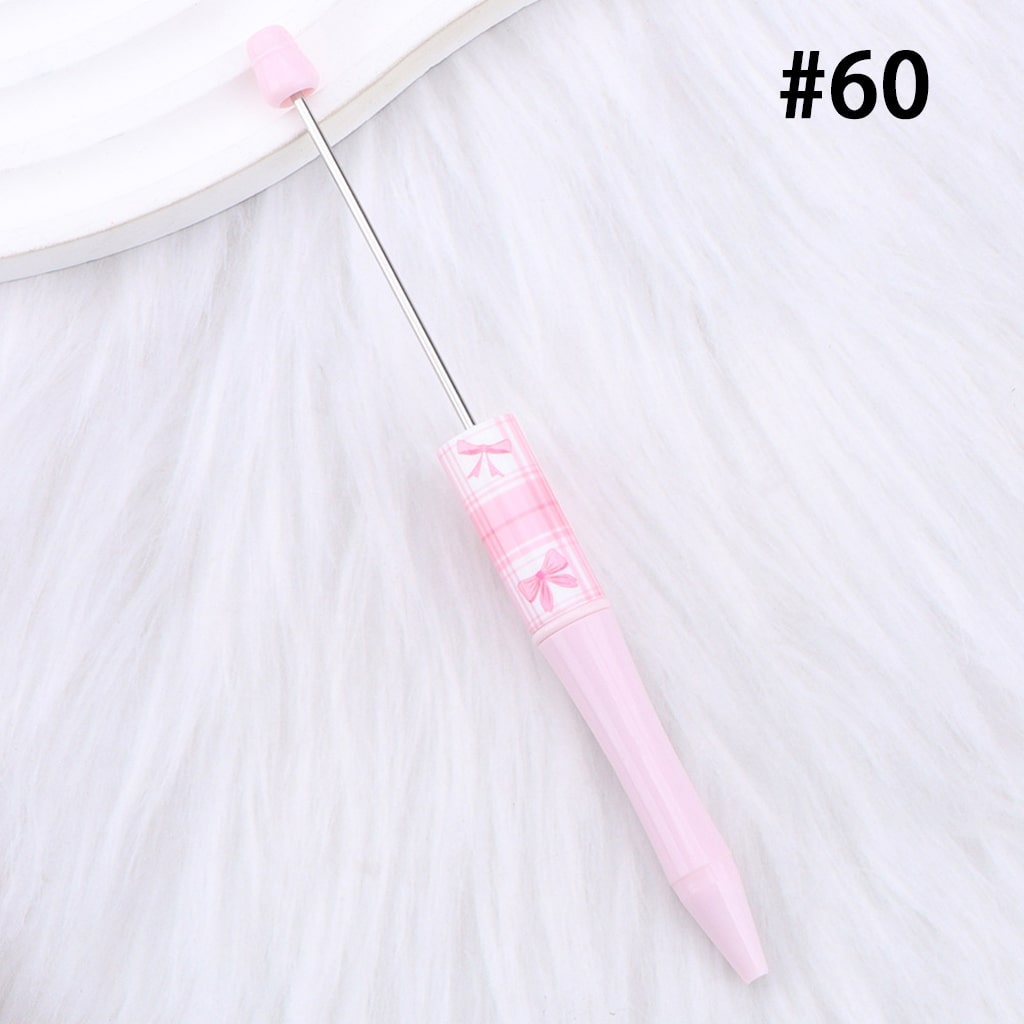 Cute Bowknots & Hearts, Pink Color Series, DIY Beadable Pen 147mm