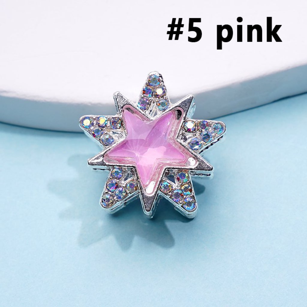 Stars Bling Bling Silver Alloy with Colorful Stars Mini AB Rhinestones Beads, Around 20MM