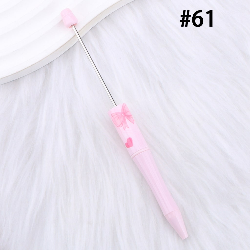 Cute Bowknots & Hearts, Pink Color Series, DIY Beadable Pen 147mm