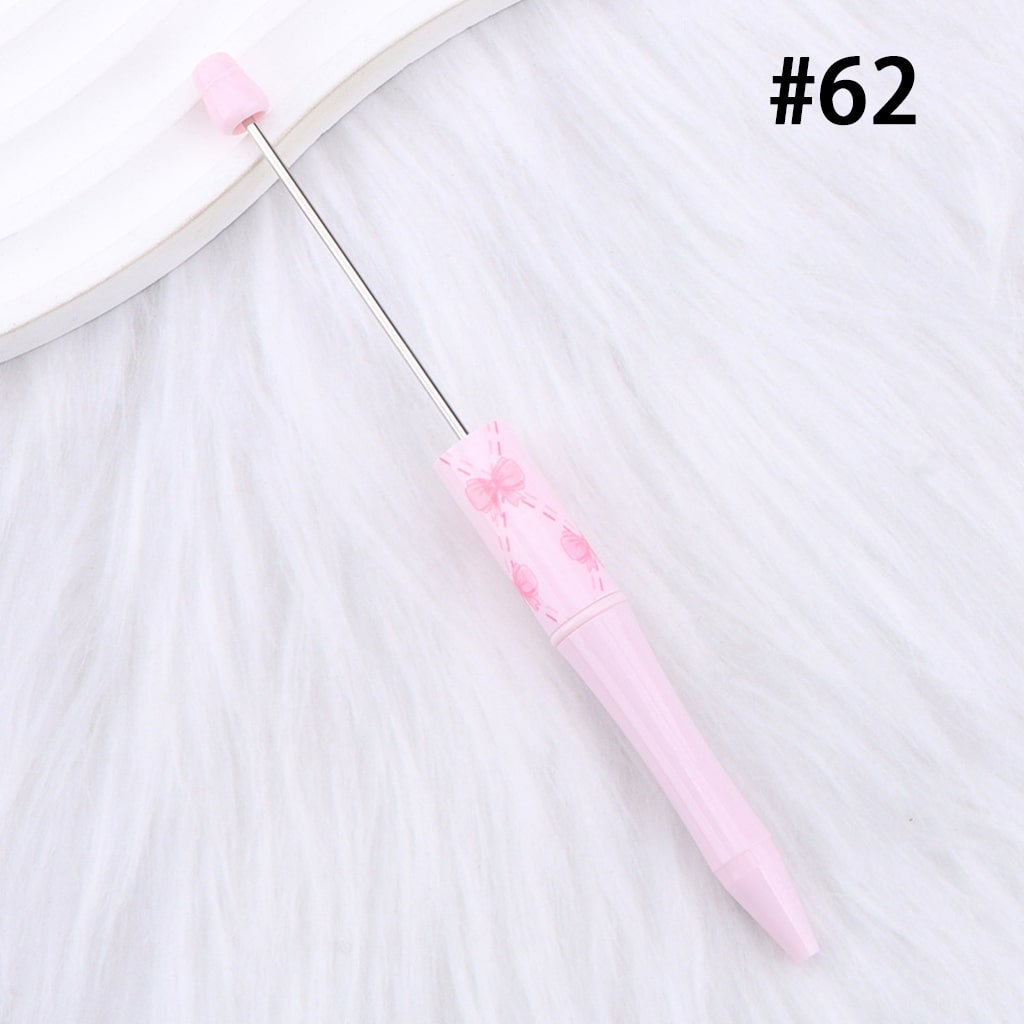 Cute Bowknots & Hearts, Pink Color Series, DIY Beadable Pen 147mm