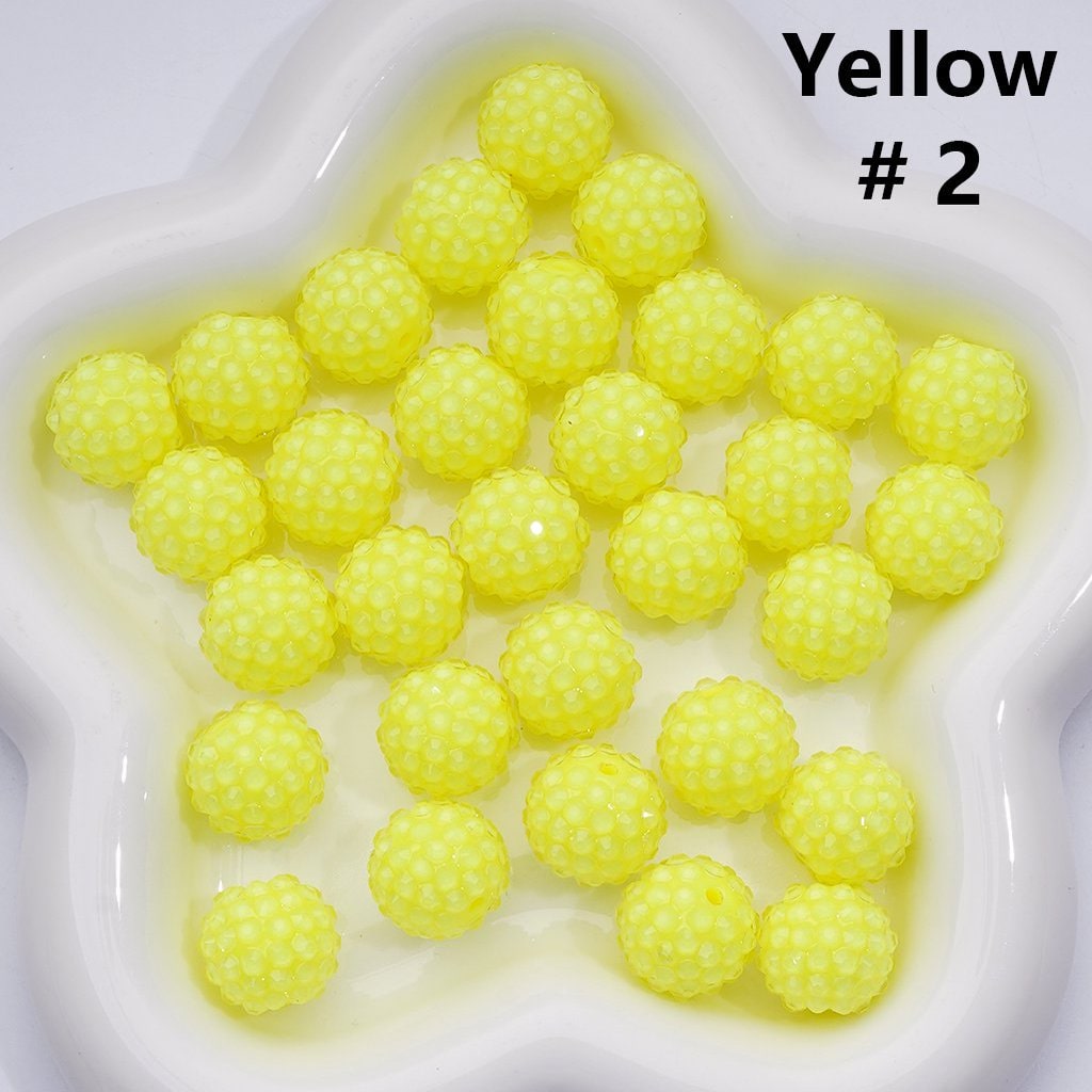 Waxberry Ball Acrylic Beads Clear Round Design with 16MM Rhinestone Sparkle Finish