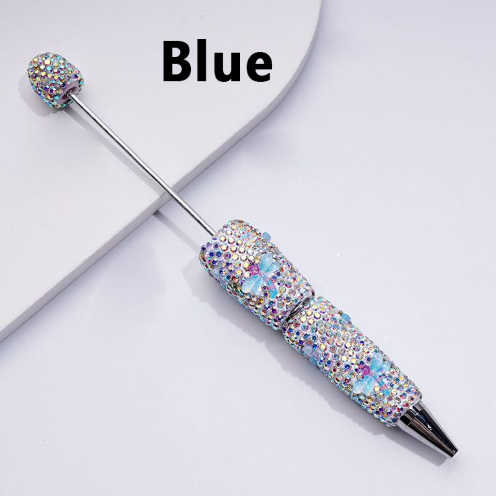 Beadable Clay Pens with Mini Cute Dragonfly Design AB Rhinestone Embellished