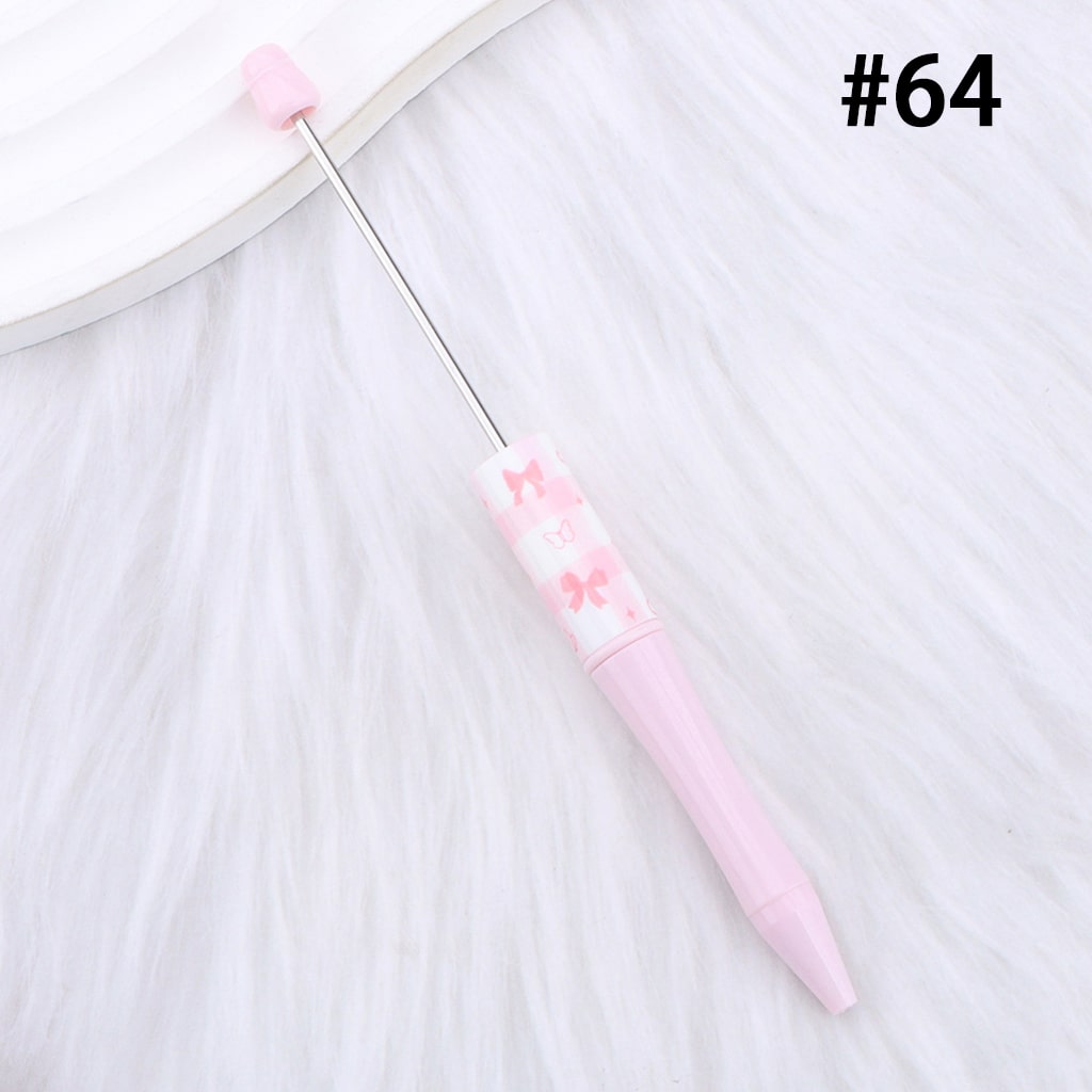 Cute Bowknots & Hearts, Pink Color Series, DIY Beadable Pen 147mm