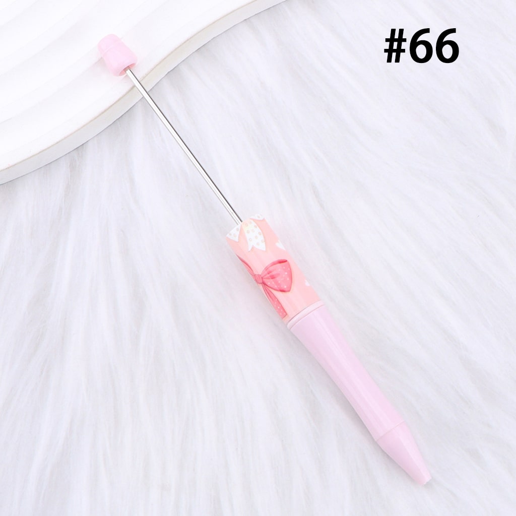 Cute Bowknots & Hearts, Pink Color Series, DIY Beadable Pen 147mm