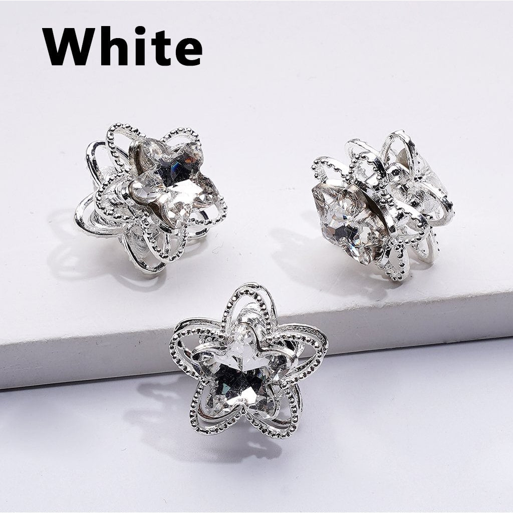 Elegant Silver Alloy Flower Bead with Multi-Color Sparkling Rhinestones, Around 19MM