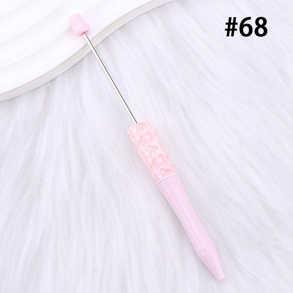 Cute Bowknots & Hearts, Pink Color Series, DIY Beadable Pen 147mm