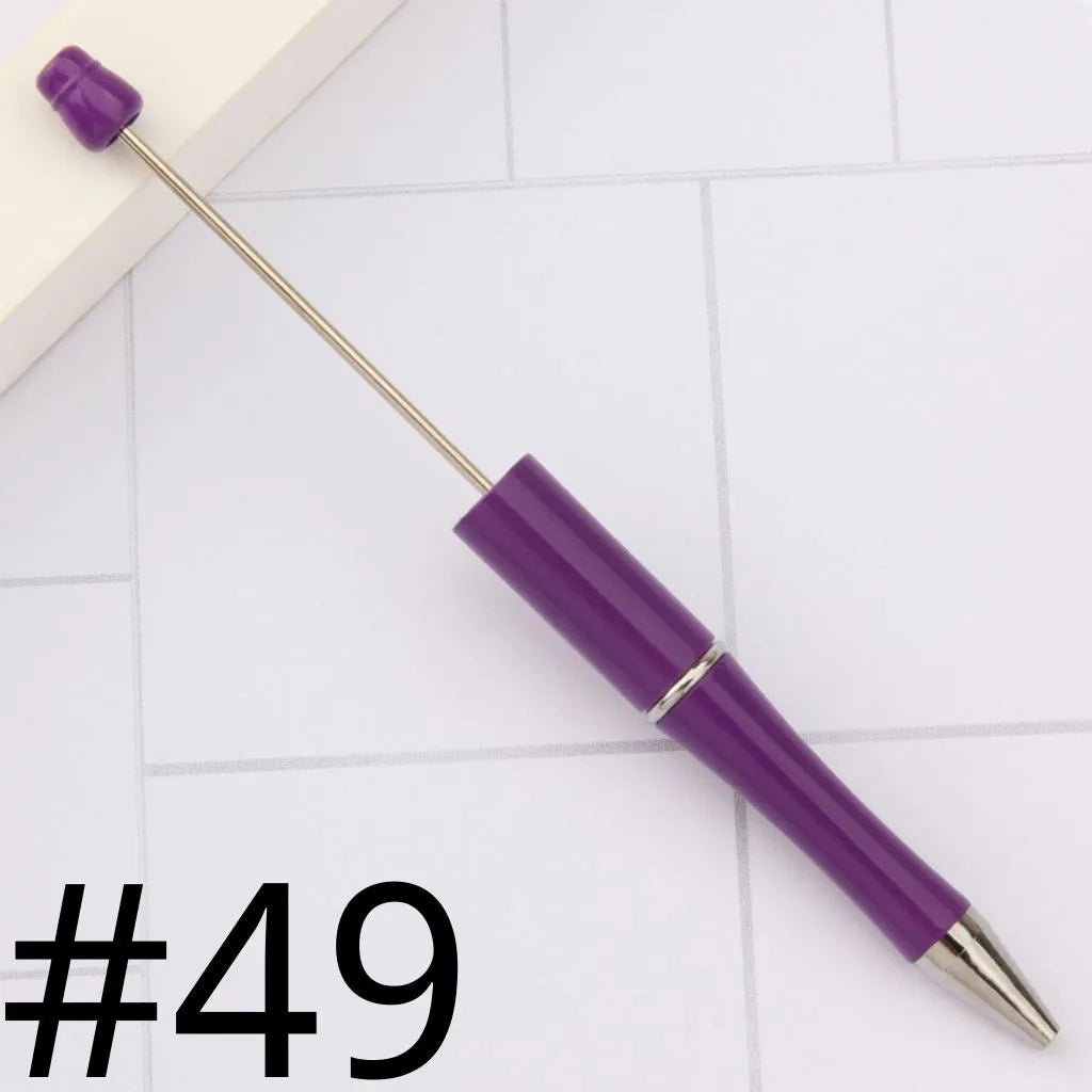 Colorful Plastic Beaded Pens in Solid, Ombre Gradient, and Neon Shades, READ THE DESCRIPTION