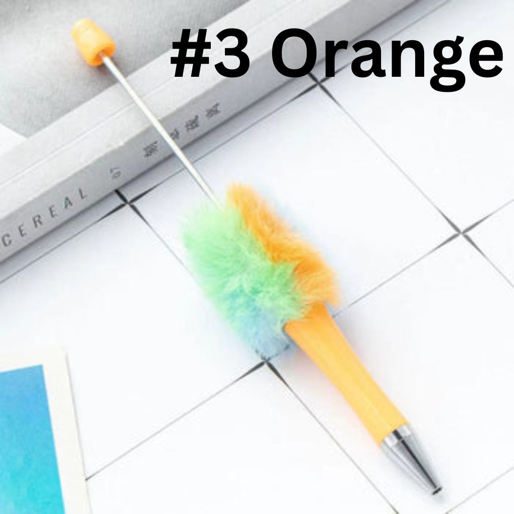 Ombre Gradient Beadable Pens with Fluffy Pom Pom for Stylish Writing PLEASE READ DESCRIPTION