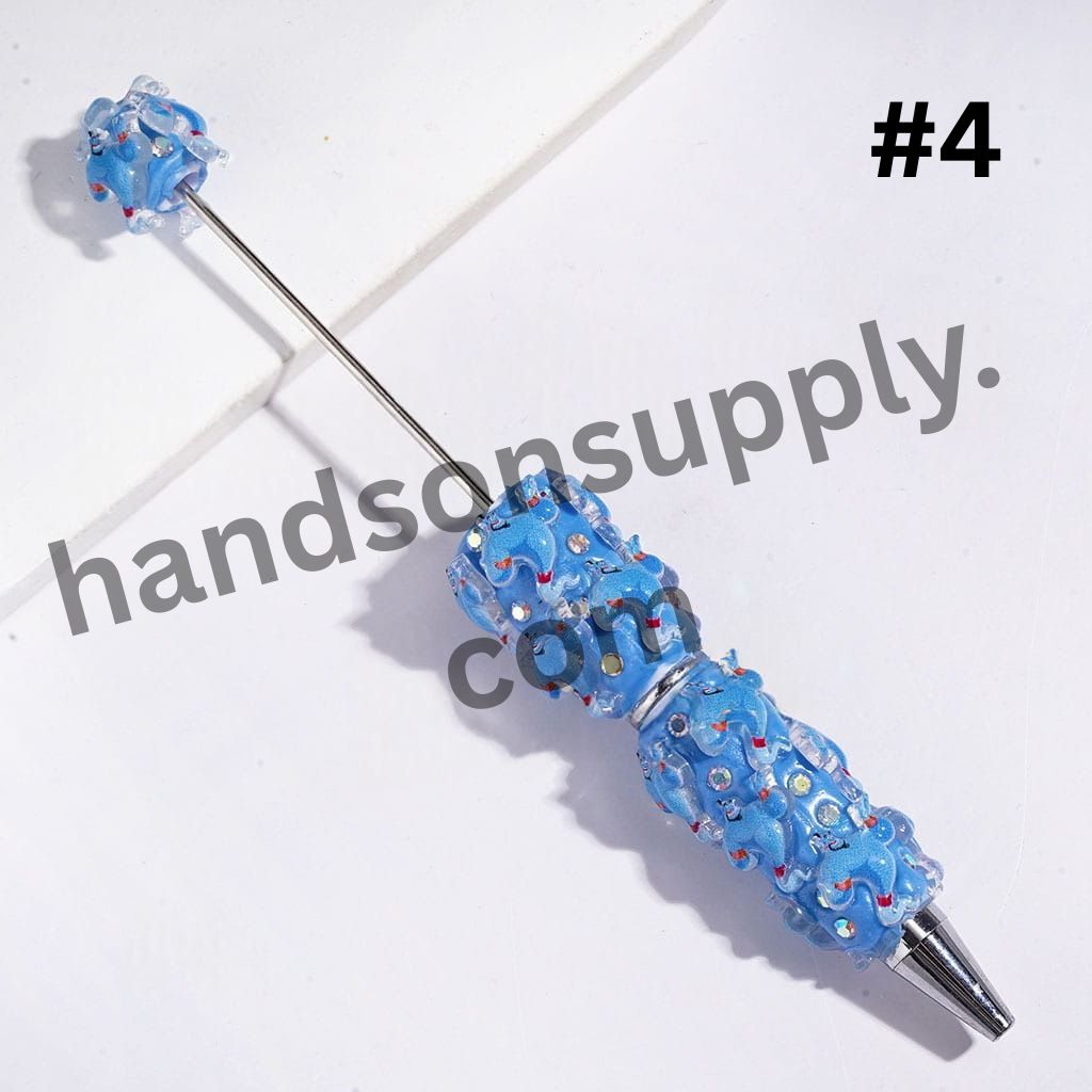 Princess Monkey Magic Lamp Fairy Tale Cartoon Character Beadable Pen with AB Rhinestones, Assorted Colors, Random Mix