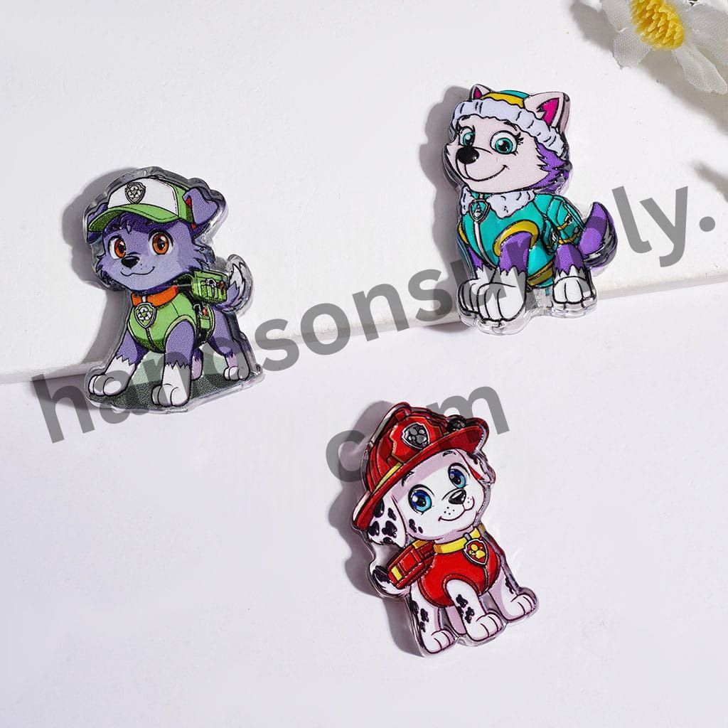 Cute Dog Cartoon Character Fun Adventurer Series Acrylic Beads, Random Mix