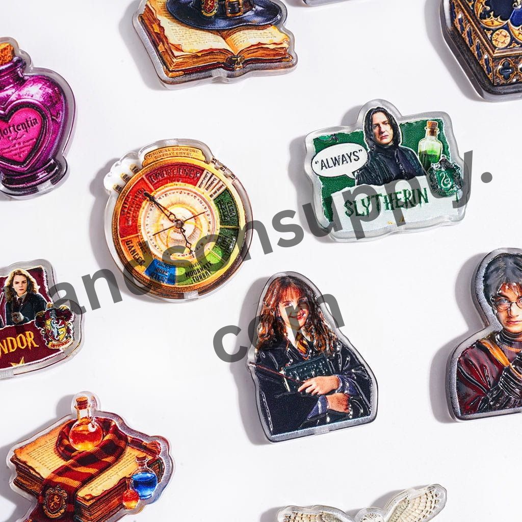Magical Harry Wizard Boy Character with Enchanting Magic-Themed Series Semi-Clear Acrylic Beads, Random Mix