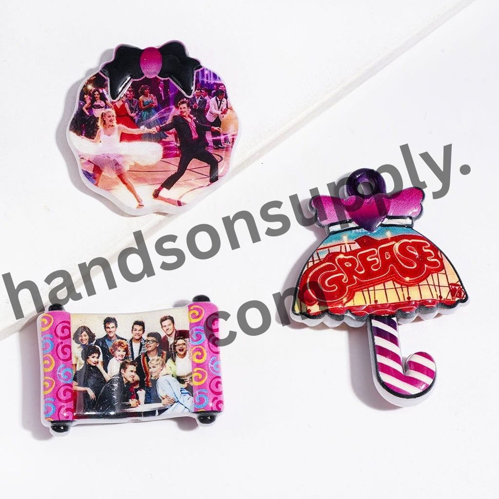 Classic 1970s Famous American Musician Characters Acrylic Beads and Pendants, Random Mix