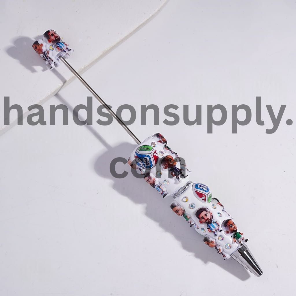 Football Lover Player Series with AB Rhinestones Beadable Clay Pens
