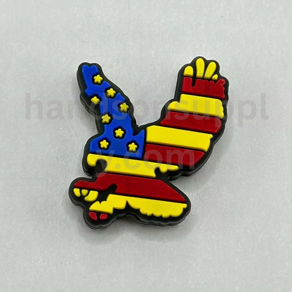 American Bird Team with USA Flag Design Patriotic Bird Shape Silicone Focal Beads