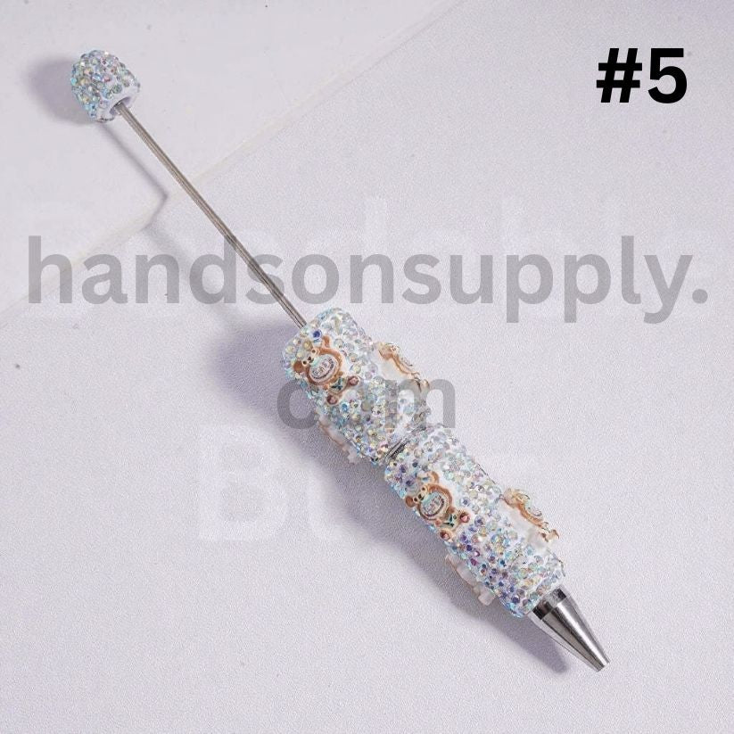 Luminous Labub in Various Costumes Beadable Clay Pen with AB Rhinestones
