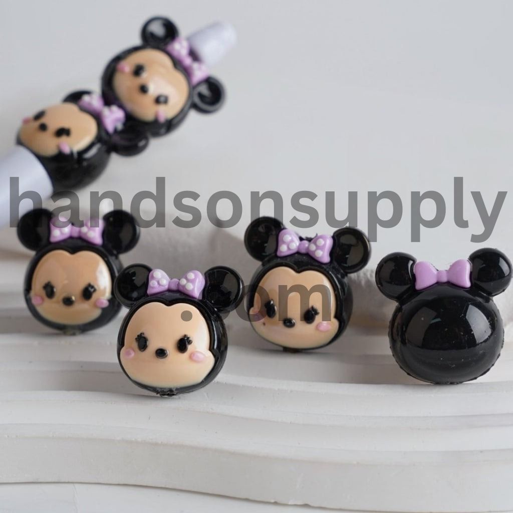 Adorable Mini Cute Magic Cartoon Girl and Boy Storyland Mouse Mari Cat Acrylic Beads Random Mix