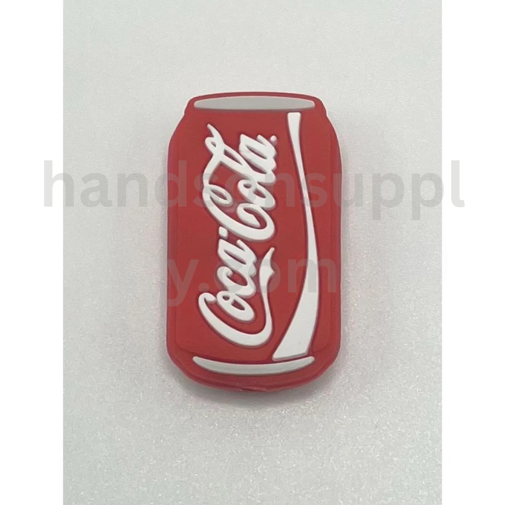 Red Soda Beverage Bottle Design Silicone Focal Beads