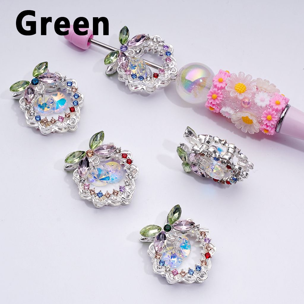 Sparkling Silver Alloy Garland Wreath – Bowknot Beads with Vibrant Rhinestone Pendants