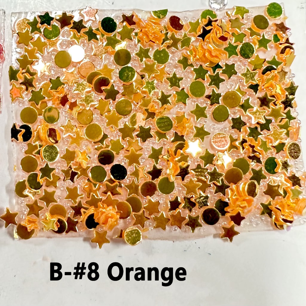 Star Round Shape Flakes for Pen, DIY Bling Bling Wraps Tapes Around 40*28MM, 78pcs in 1 Sheet, Please Read the Description