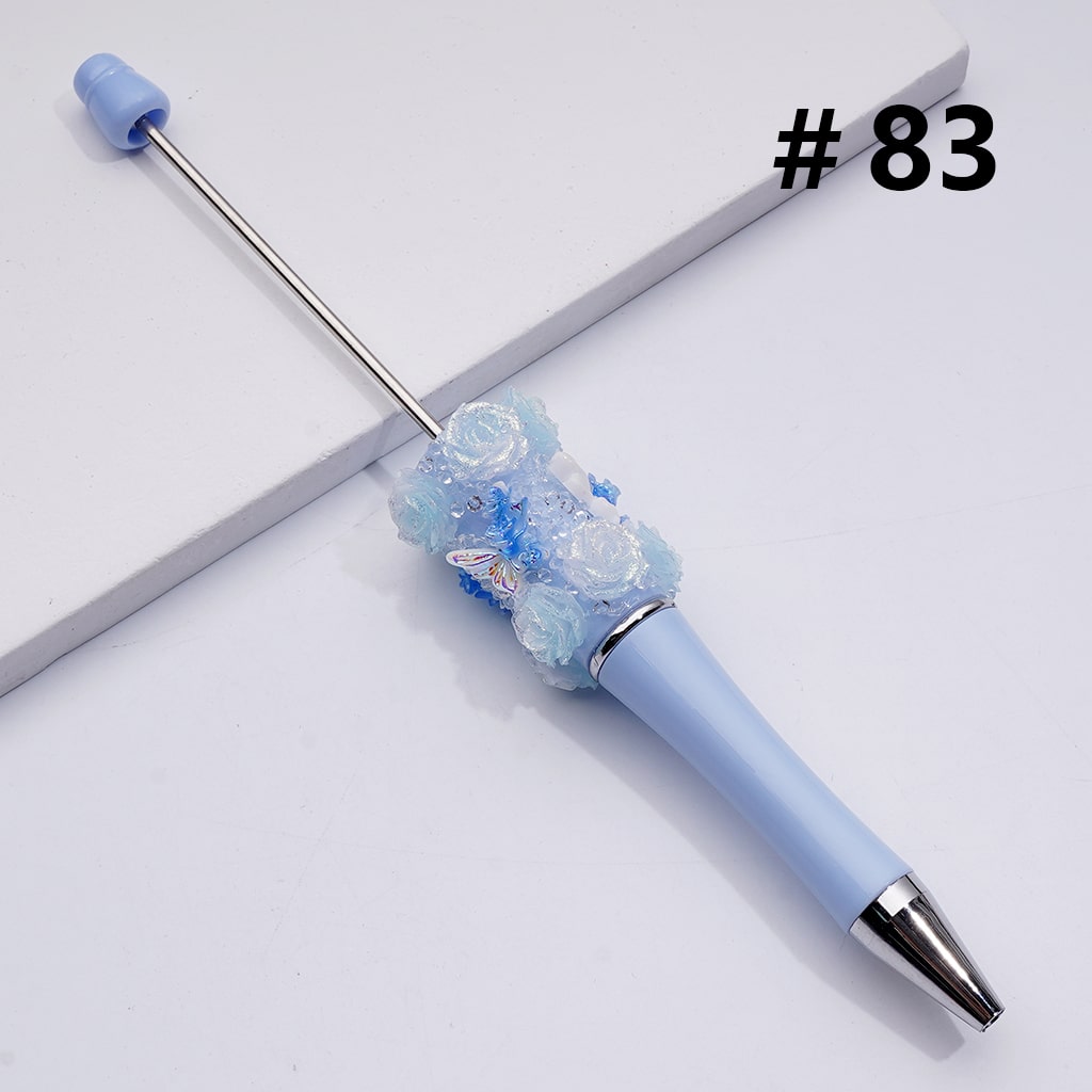 Glitter Shiny Flowers Butterflies Clear Sugar Beadable Pens