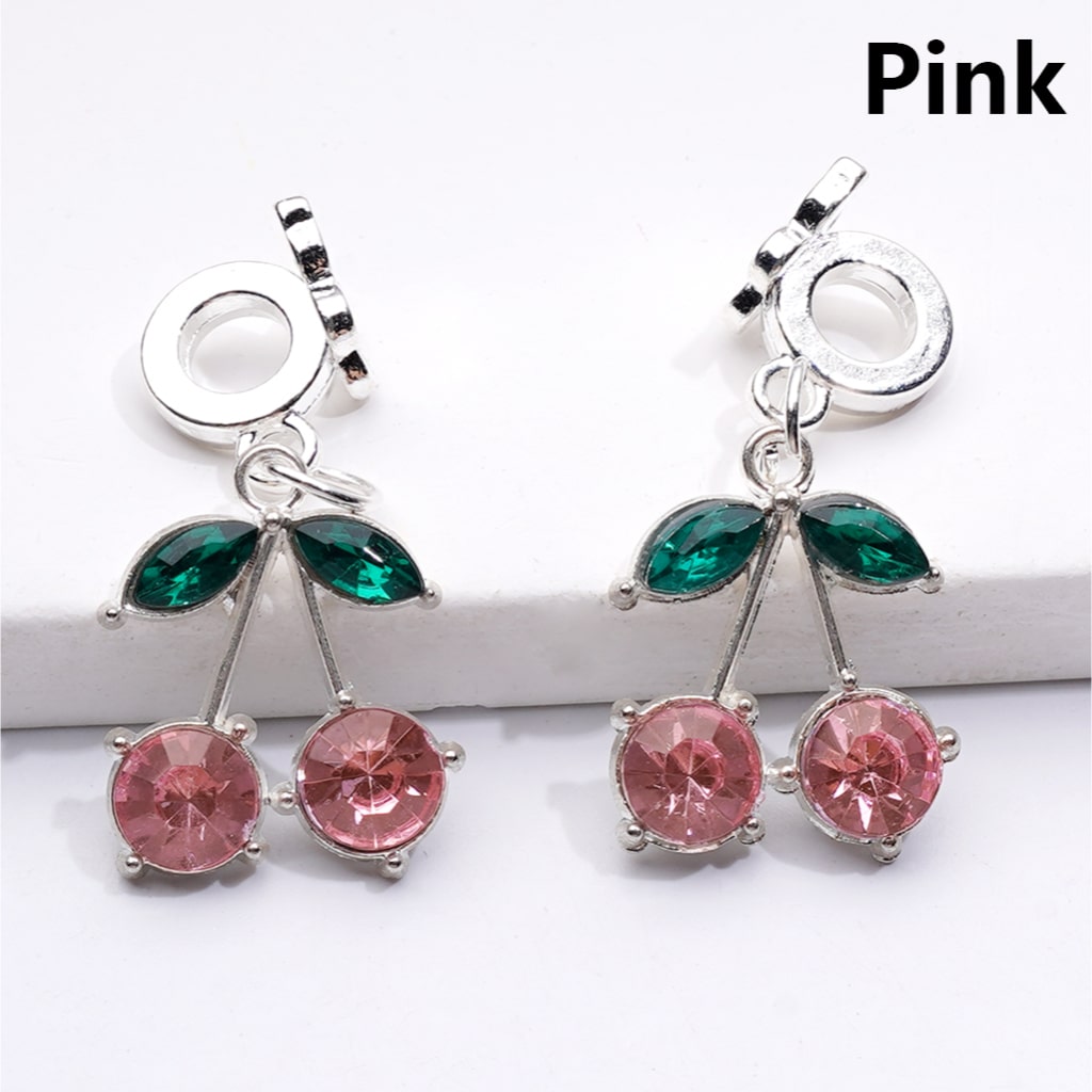 Dangle Butterfly & Crescent Moon Charms Silver Alloy Bail Beads Rhinestone Pendant Jewelry