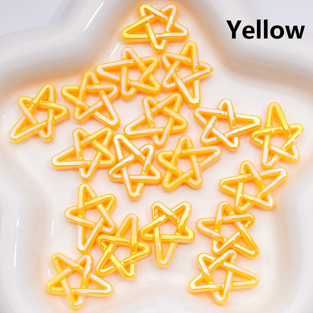 UV Coated Acrylic Beads Shiny Five-Pointed Star Design Multi-Color 19×24MM (Single Color is available for 500pcs(Whole Bag))