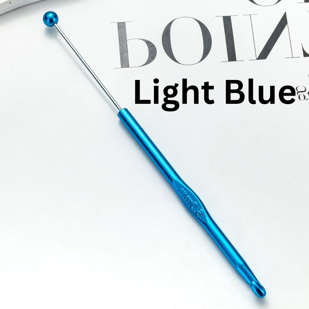 Beadable Metal Crochet Needle Beading Needle for DIY, Beaded Knitting Tool, 184*6MM