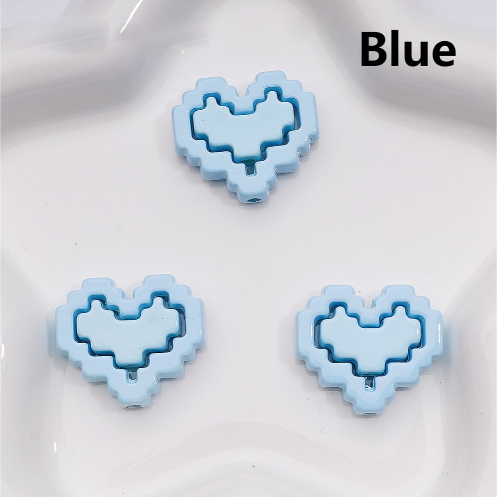 Hearts & Hearts Frame Puzzle Set Acrylic Beads Cute 30*26MM (1pcs heart + 1pcs heart frame is 1 set, 20pcs is 10 sets, Single Color is available for 200 sets Whole bag)