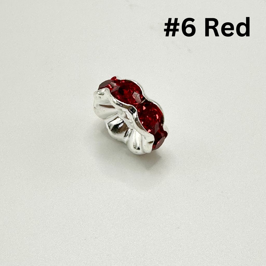 Wavy Spacers with Rhinestones in Solid Colors, Huge, 20mm, ZJ