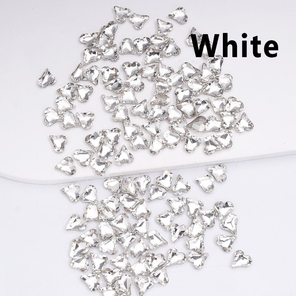 Mini Shiny Heart Charms for Jewelry Making Cute Design, 8*9MM