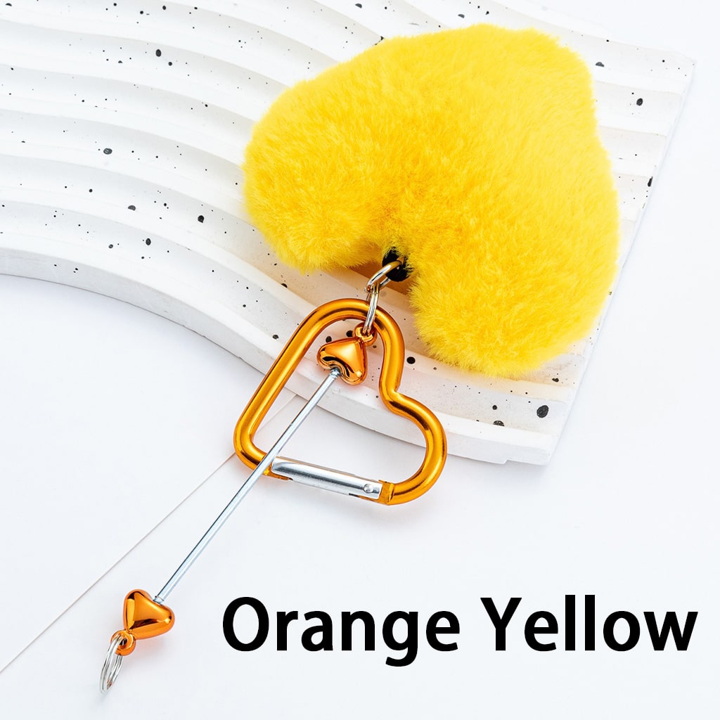Beadable Metal Heart Shape Frame DIY Pom-Pom Heart Keychain 160MM