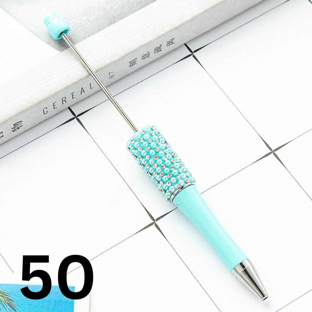 Beadable Pens with Rhinestones and Flatback Pearls in Elegant Solid Colors